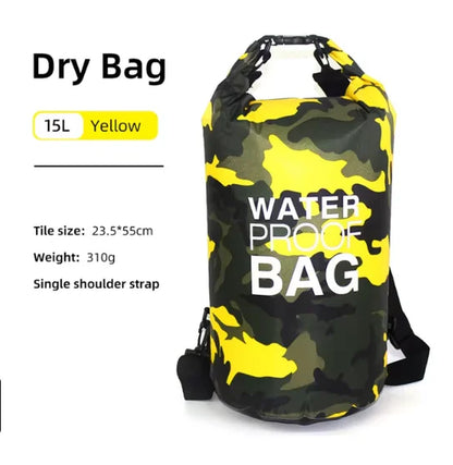 30L 15L Waterproof Dry Bags with Wet Separation Pocket Backpack for Kayaking Boating Swimming Outdoor Sports Bag XAZ9