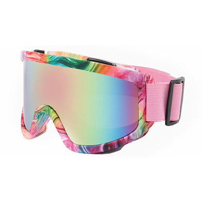 Large Frame Ski Goggles with Colorful Lens Anti-Collision Anti-Glare Lens Outdoor Sport Snow Snowboard for Snowboarding Skiing